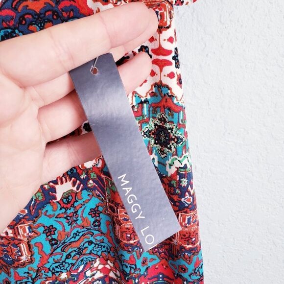 London Times Multicolor Kaleidoscope Sweatheart Neckline Dress - Picture 8 of 13